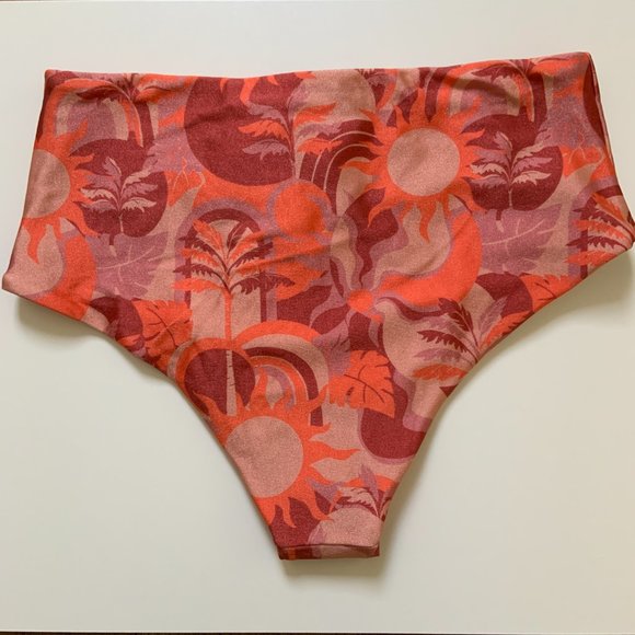 Revolve Beach Riot Milly Bikini Bottom Desert Oasis High Waist Rose Size M - Picture 9 of 10